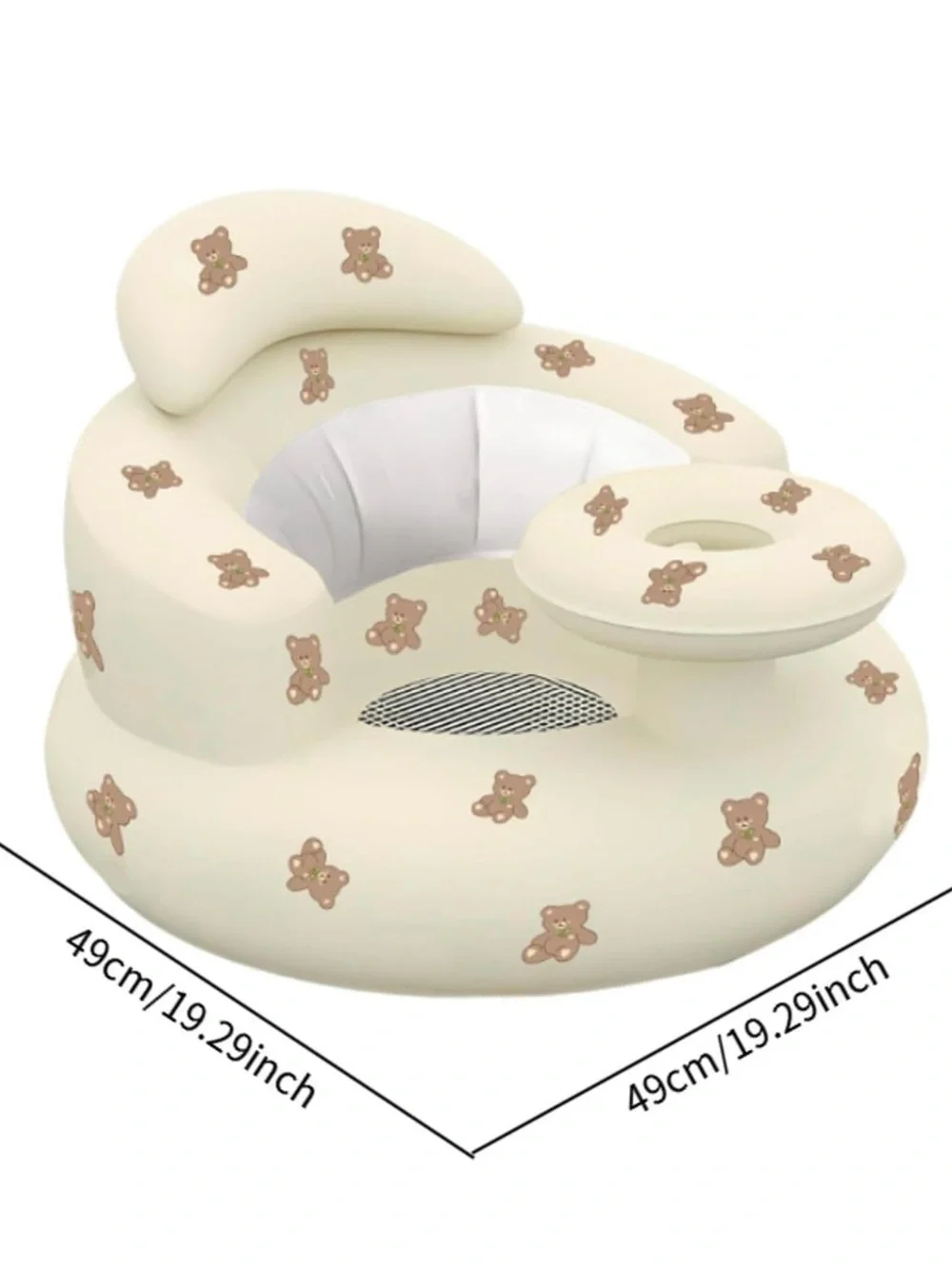 Inflatable Baby Seat w/ Tray, Portable Support Chair for Babies 3+ Months